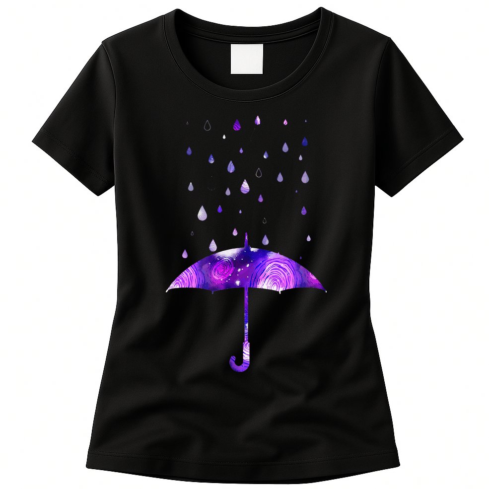 Rain Purple Umbrella For Violet Favorite Color Womens T-Shirt