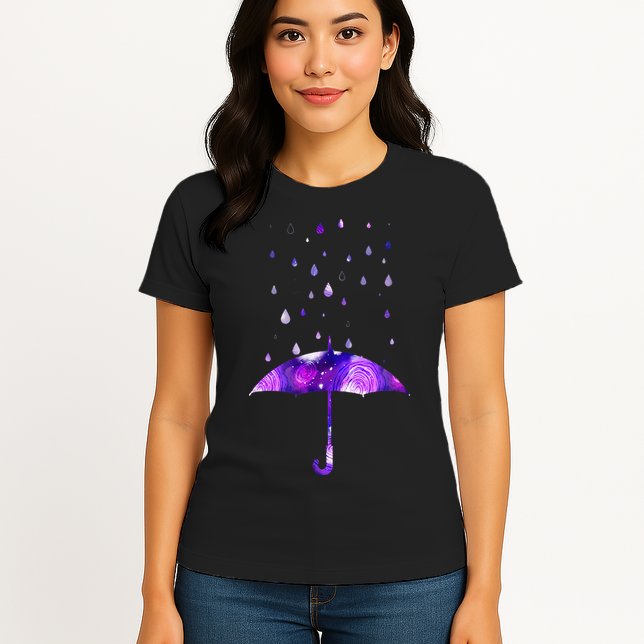 Rain Purple Umbrella For Violet Favorite Color Womens T-Shirt