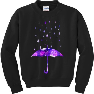 Rain Purple Umbrella For Violet Favorite Color Kids Sweatshirt