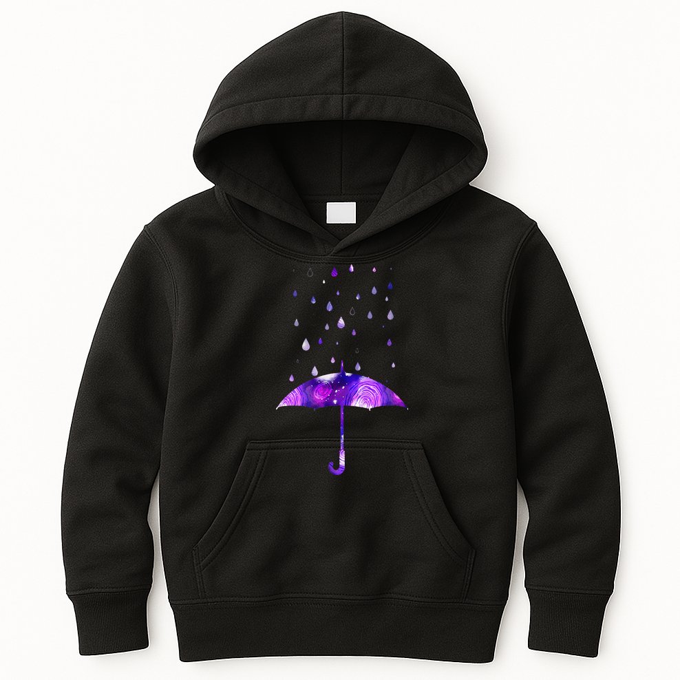 Rain Purple Umbrella For Violet Favorite Color Kids Hoodie