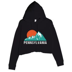 Retro Pennsylvania Usa Funny Crop Fleece Hoodie