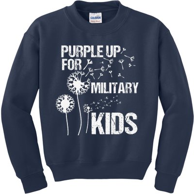 Retro Purple Up For Military Month Kids Sweatshirt