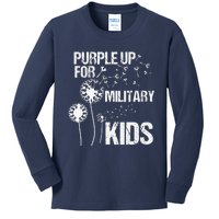 Retro Purple Up For Military Month Kids Long Sleeve Shirt