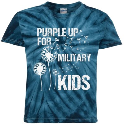 Retro Purple Up For Military Month Kids Tie-Dye T-Shirt