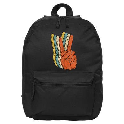 Retro Peace Vintage 60's 70's Hippie Gift 16 in Basic Backpack