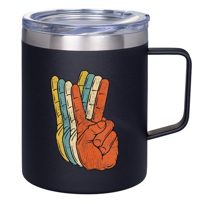 Retro Peace Vintage 60's 70's Hippie Gift 12oz Stainless Steel Coffee Mug