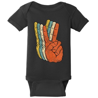 Retro Peace Vintage 60's 70's Hippie Gift Baby Bodysuit