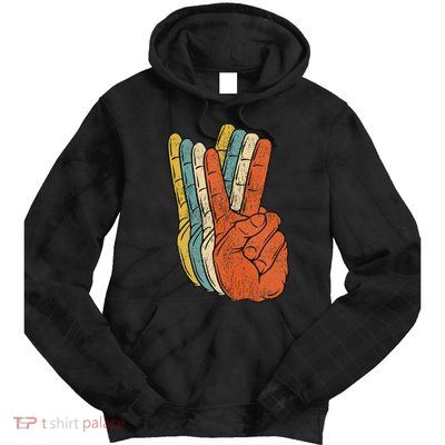 Retro Peace Vintage 60's 70's Hippie Gift Tie Dye Hoodie