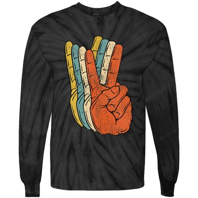 Retro Peace Vintage 60's 70's Hippie Gift Tie-Dye Long Sleeve Shirt
