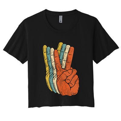 Retro Peace Vintage 60's 70's Hippie Gift Crop Top
