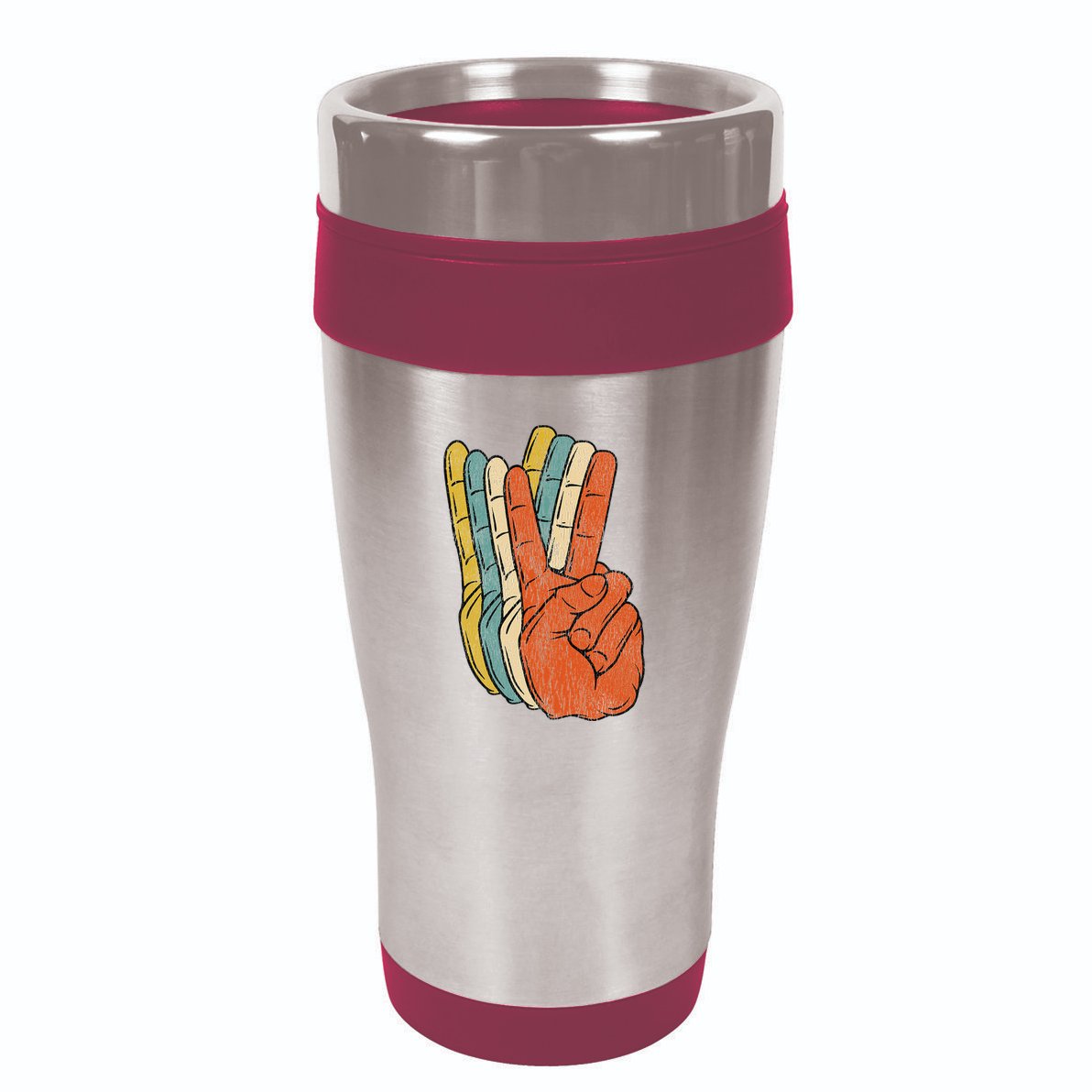 Retro Peace Vintage 60's 70's Hippie Gift 16oz Travel Tumbler