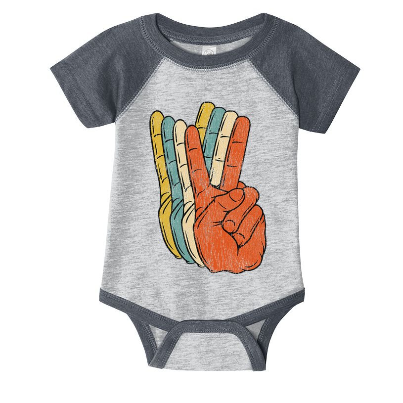 Retro Peace Vintage 60's 70's Hippie Gift Infant Baby Jersey Bodysuit