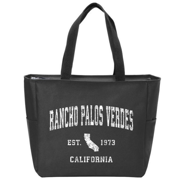 Rancho Palos Verdes California Ca Vintage Athletic Sports Zip Tote Bag