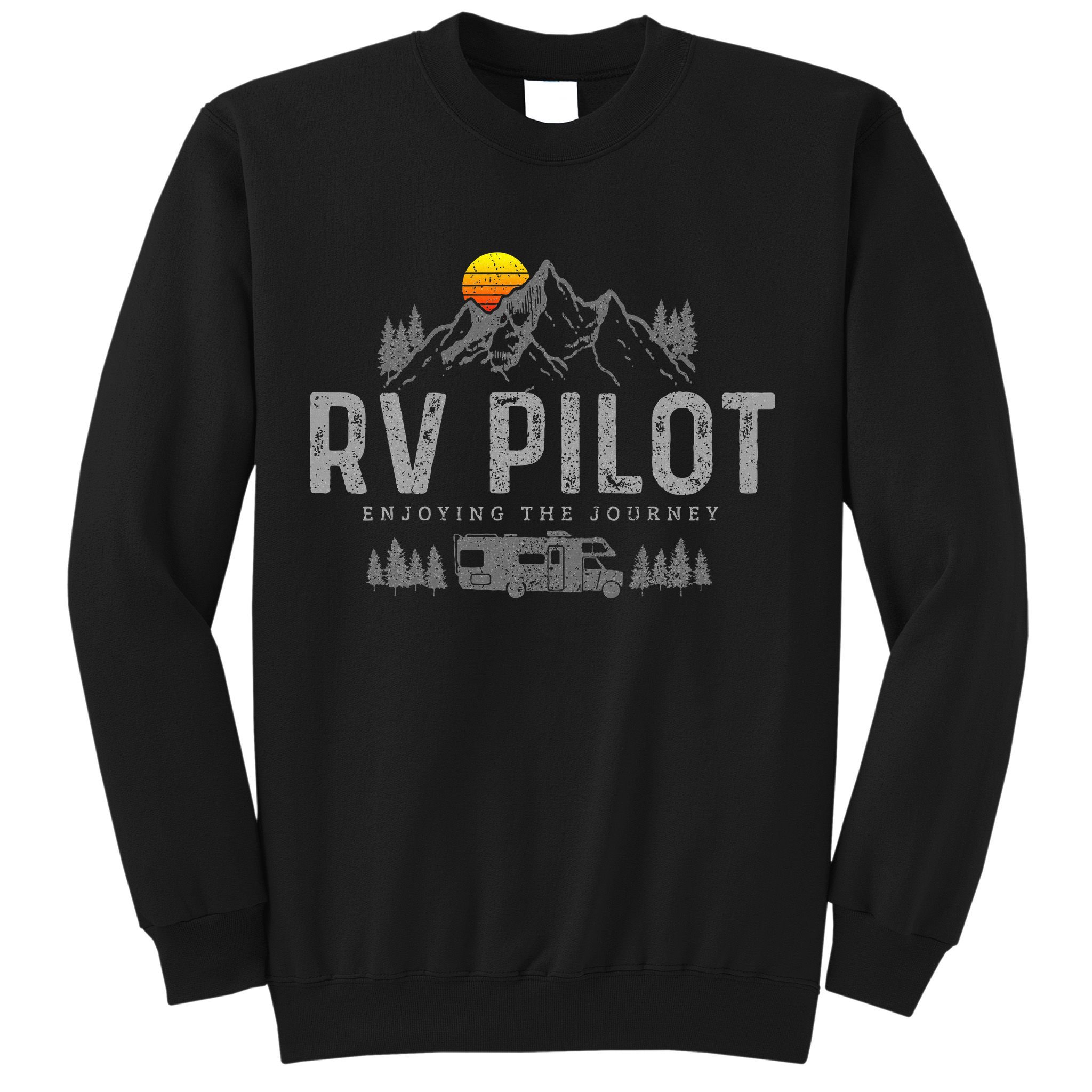Rv Pilot Vintage Mountains Camping Road Trip Camper Gift Sweatshirt