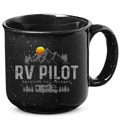 Rv Pilot Vintage Mountains Camping Road Trip Camper Gift 15oz Campfire Ceramic Mug