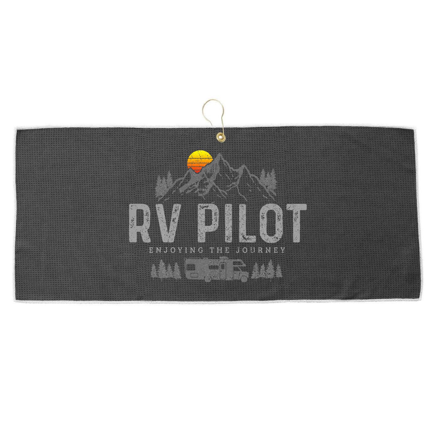 Rv Pilot Vintage Mountains Camping Road Trip Camper Gift Large Microfiber Waffle Golf Towel