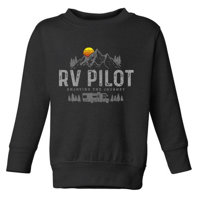 Rv Pilot Vintage Mountains Camping Road Trip Camper Gift Toddler Sweatshirt