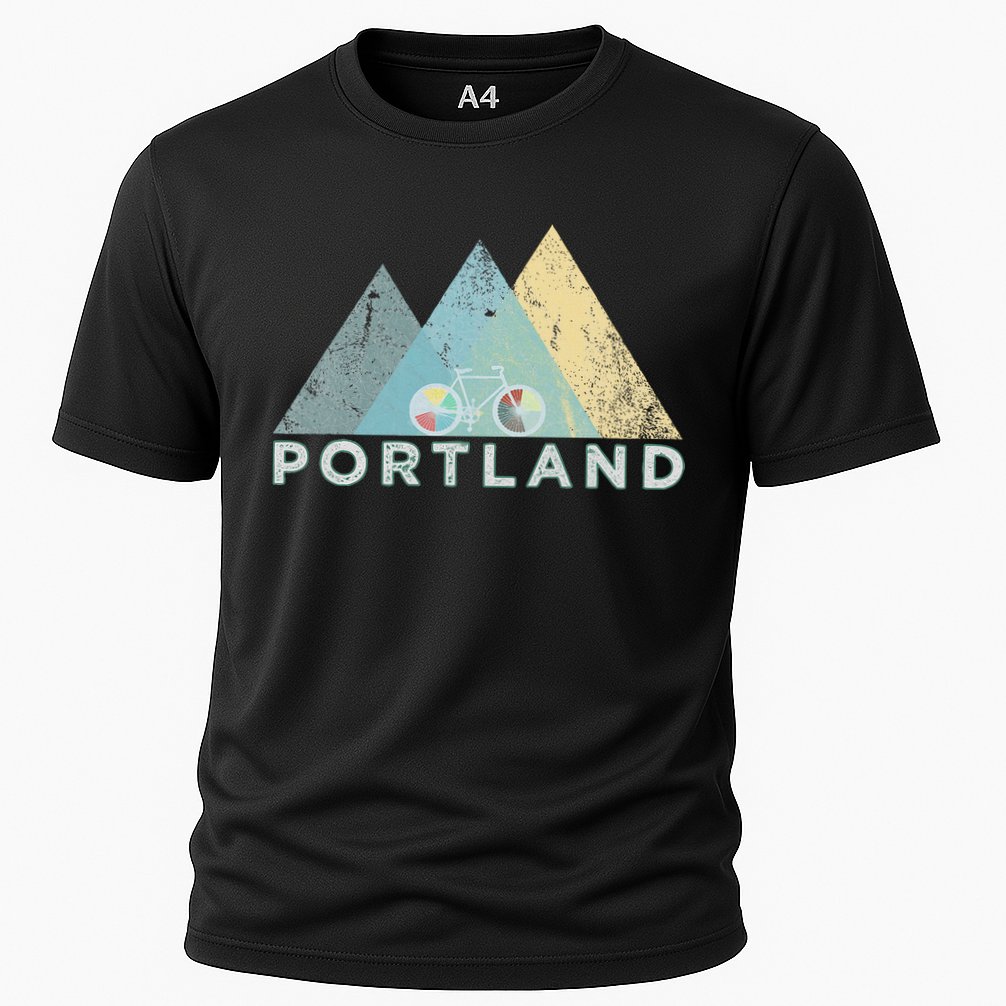 Retro Portland Vintage Bicycle Oregon Cooling Performance Crew T-Shirt
