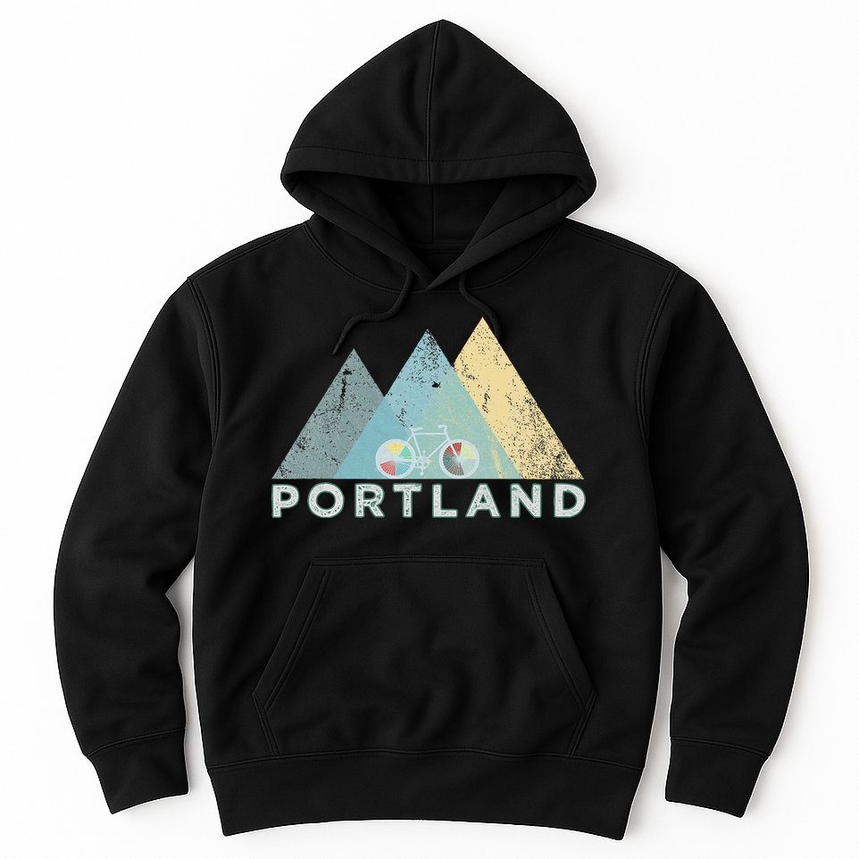 Retro Portland Vintage Bicycle Oregon Hoodie
