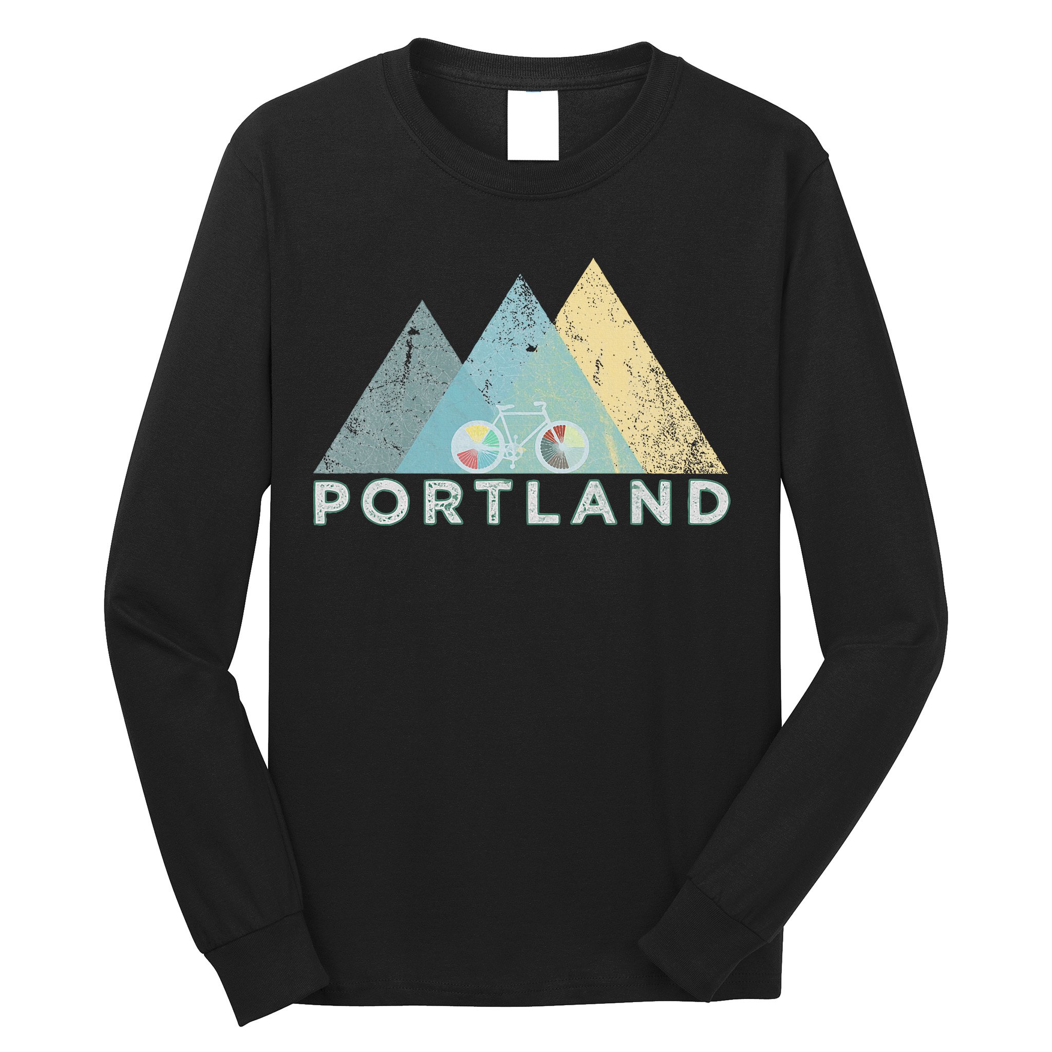 Retro Portland Vintage Bicycle Oregon Long Sleeve Shirt