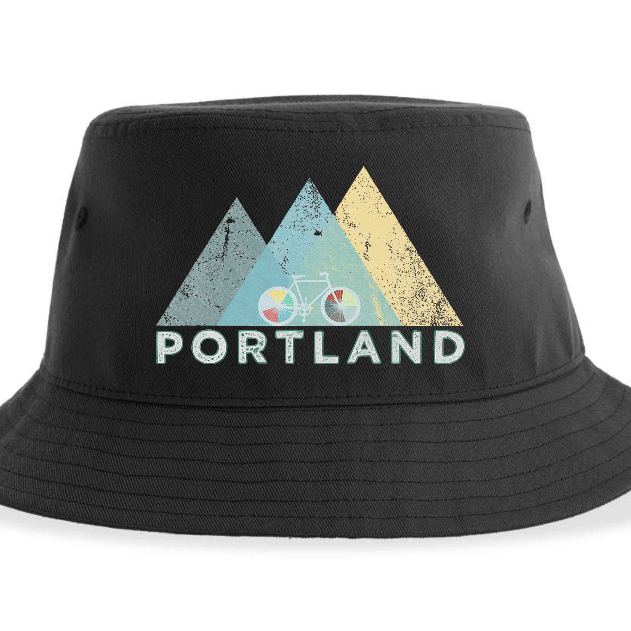 Retro Portland Vintage Bicycle Oregon Sustainable Bucket Hat