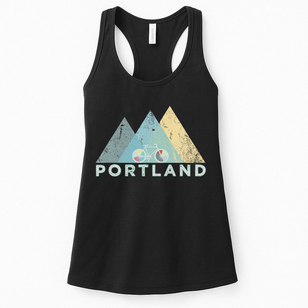 Retro Portland Vintage Bicycle Oregon Womens Tank Top