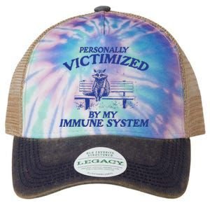 Raccoon Personally Victimized By My Immune System Legacy Tie Dye Trucker Hat