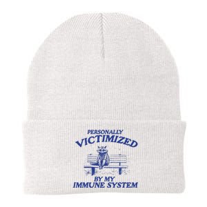 Raccoon Personally Victimized By My Immune System Knit Cap Winter Beanie