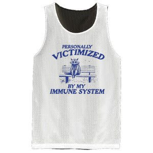 Raccoon Personally Victimized By My Immune System Mesh Reversible Basketball Jersey Tank