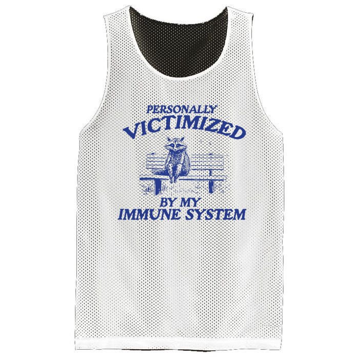 Raccoon Personally Victimized By My Immune System Mesh Reversible Basketball Jersey Tank