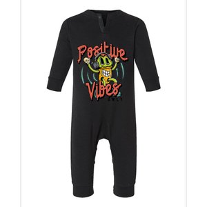 Retro Positive Vibes Only Infant Fleece One Piece