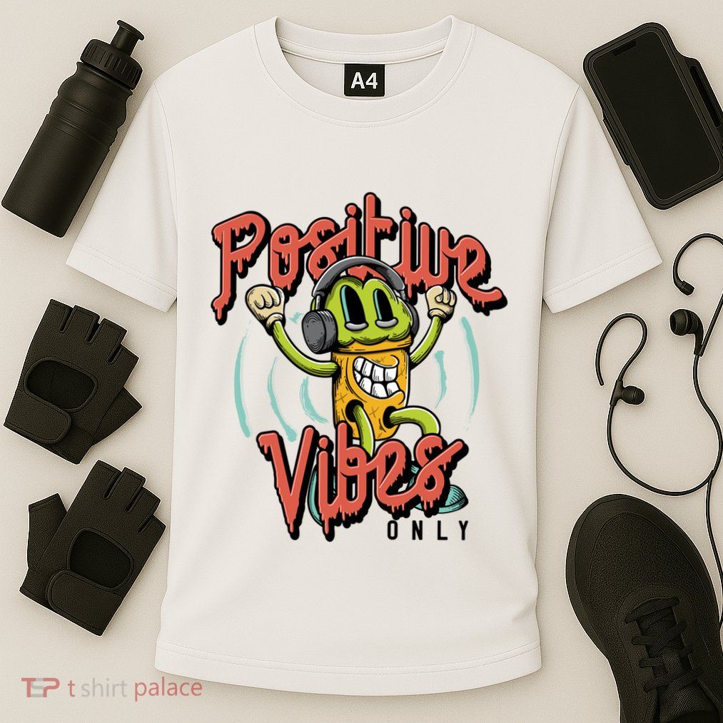 Retro Positive Vibes Only Cooling Performance Crew T-Shirt