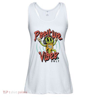 Retro Positive Vibes Only Ladies Essential Flowy Tank