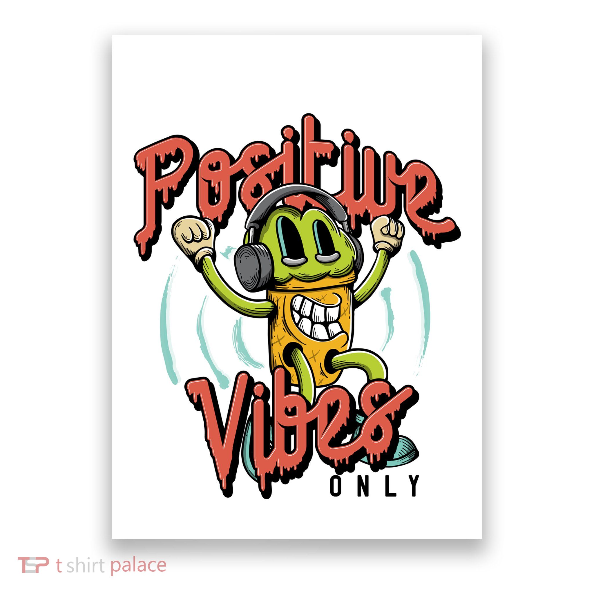 Retro Positive Vibes Only Poster