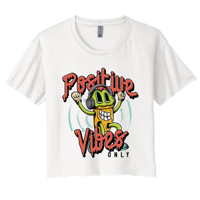 Retro Positive Vibes Only Women's Crop Top Tee