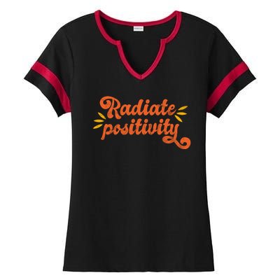 Radiate Positivity Vintage Ladies Halftime Notch Neck Tee