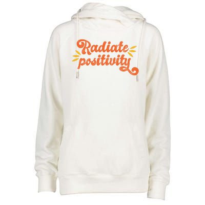 Radiate Positivity Vintage Womens Funnel Neck Pullover Hood