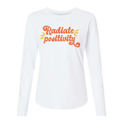 Radiate Positivity Vintage Womens Cotton Relaxed Long Sleeve T-Shirt