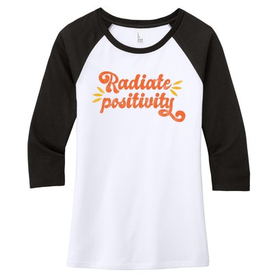 Radiate Positivity Vintage Women's Tri-Blend 3/4-Sleeve Raglan Shirt