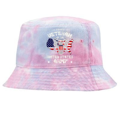 Retro Proud Veteran Of The United States Army Pride Us Flag Tie-Dyed Bucket Hat