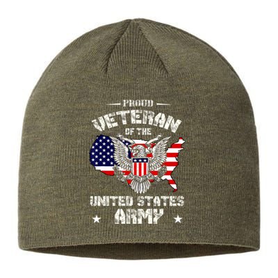 Retro Proud Veteran Of The United States Army Pride Us Flag Sustainable Beanie