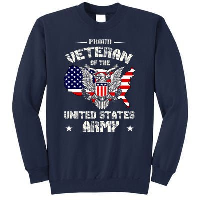 Retro Proud Veteran Of The United States Army Pride Us Flag Tall Sweatshirt