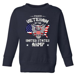 Retro Proud Veteran Of The United States Army Pride Us Flag Toddler Sweatshirt