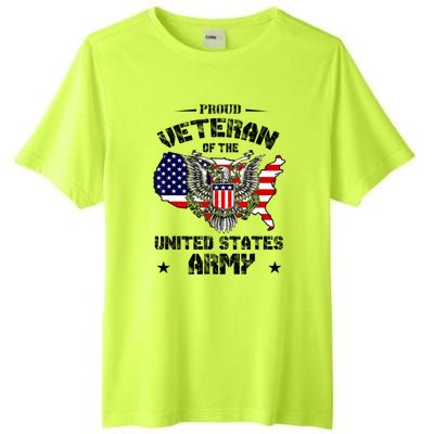 Retro Proud Veteran Of The United States Army Pride Us Flag Tall Fusion ChromaSoft Performance T-Shirt