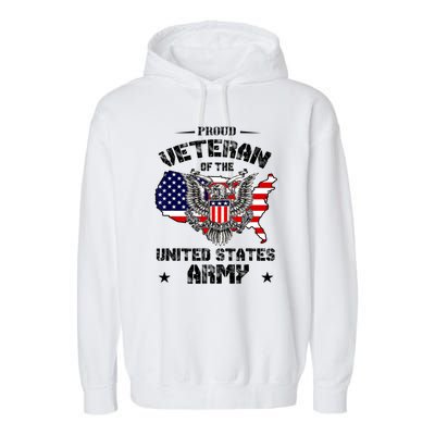 Retro Proud Veteran Of The United States Army Pride Us Flag Garment-Dyed Fleece Hoodie