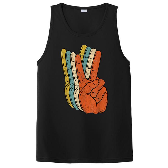 Retro Peace Vintage 60's 70's Hippie Gift PosiCharge Competitor Tank