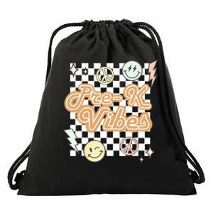 Retro Prek Vibes Teacher Back To School Preschool Drawstring Bag