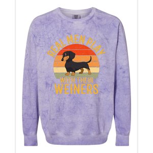 Real Play With Their Weiners Funny Dachshund Dog Colorblast Crewneck Sweatshirt