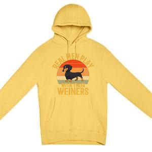 Real Play With Their Weiners Funny Dachshund Dog Premium Pullover Hoodie