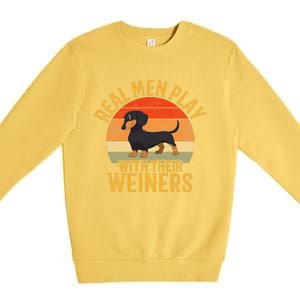 Real Play With Their Weiners Funny Dachshund Dog Premium Crewneck Sweatshirt